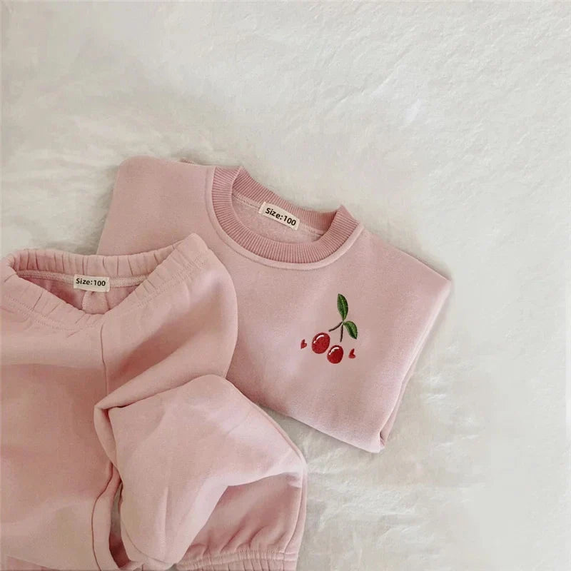 Embroidered fleece tracksuit set-5