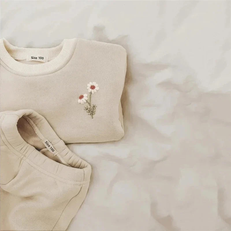 Embroidered fleece tracksuit set-7