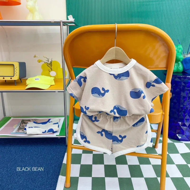 Set Tuta 2 Pezzi Maglietta e Shorts per bambini multivariante-4