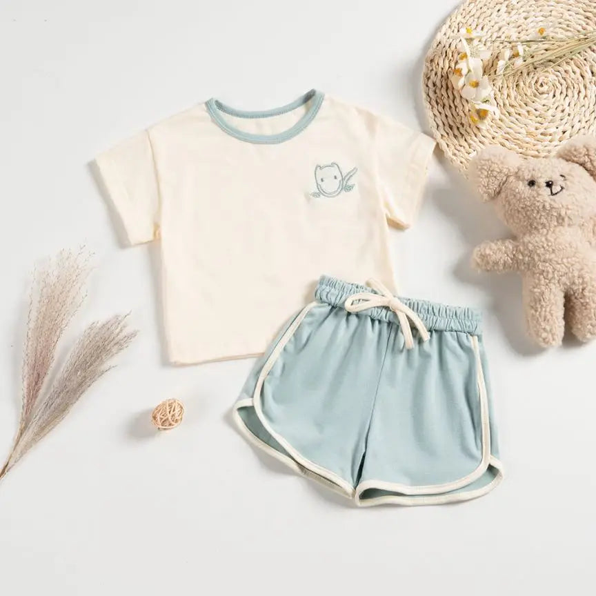 2pcs set T-shirts and Pants for Children multivariant-7