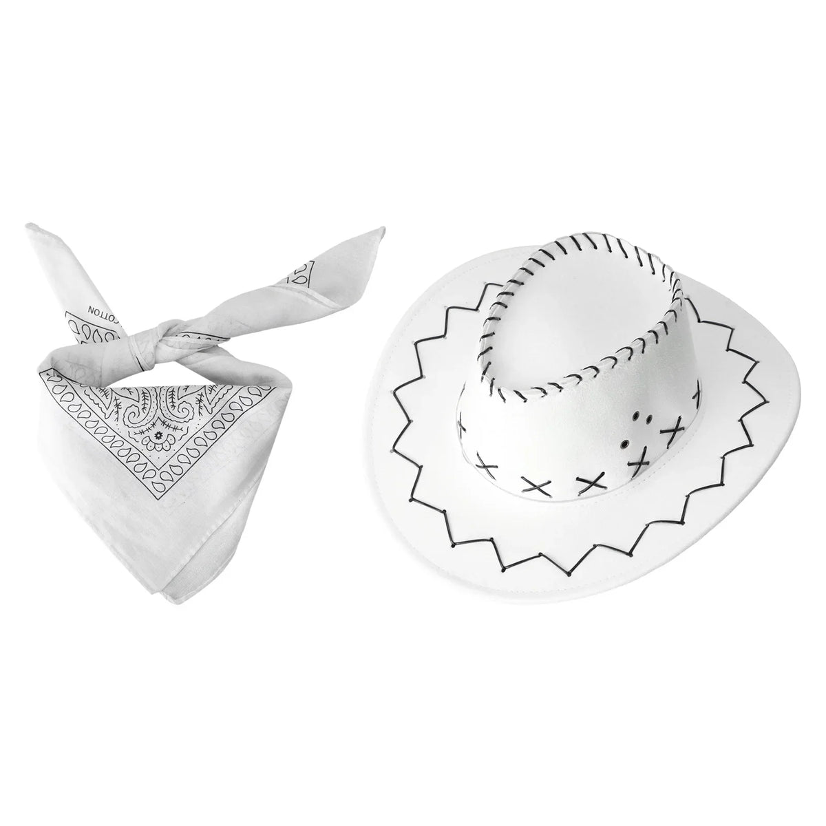 2 pcs set Head scarf and Cowboy Hat-12