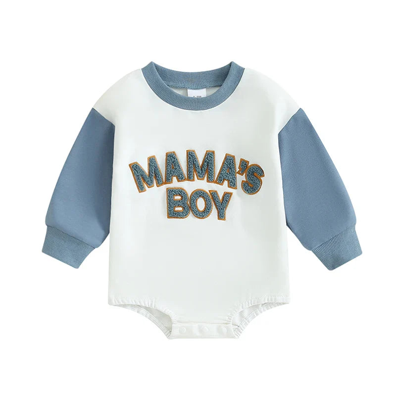 Sweatshirt with Romper Closure "Mama's Boy"-5