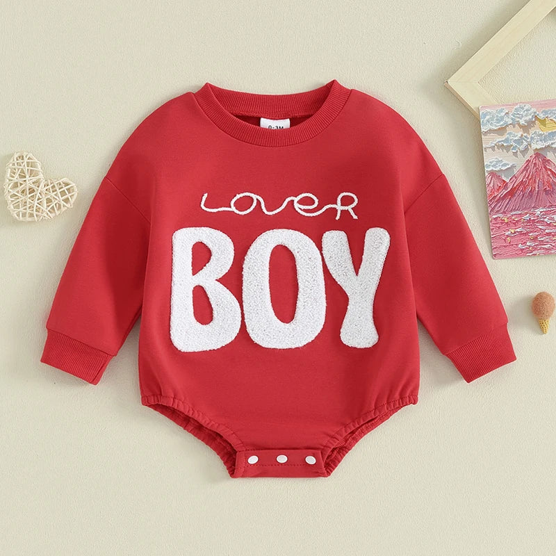 Sweatshirt with Romper Closure "Lover Boy"-2