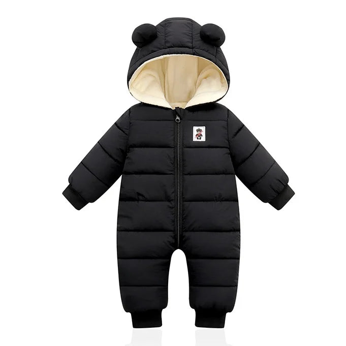Winter onesie with thick hood for newborns-4