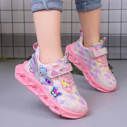Breathable Sneakers Shoes with Cartoon LED for Children-2