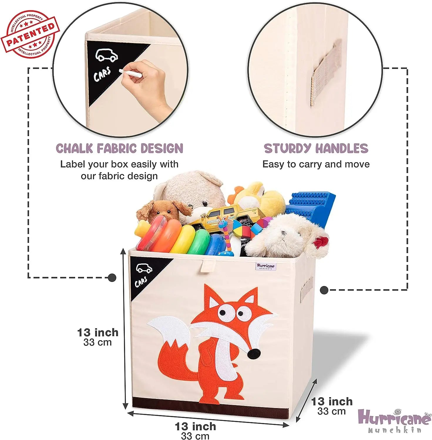 Squared Foldable Storage Box with Animals Multivariant-12