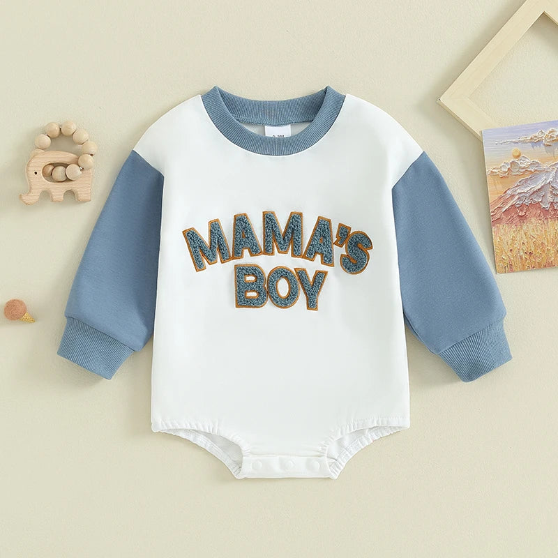 Sweatshirt with Romper Closure "Mama's Boy"-1