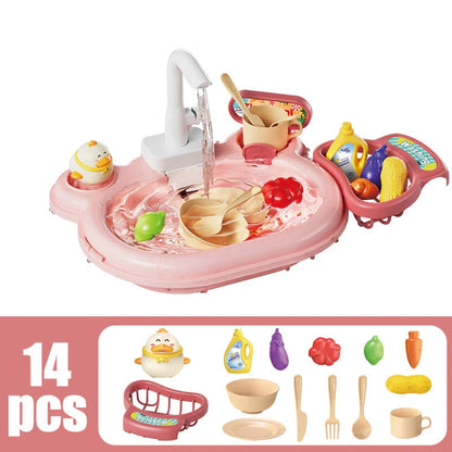 Toy Fishing at the Pool & wash the dishes! with lights and sounds for chidren multivariant-7