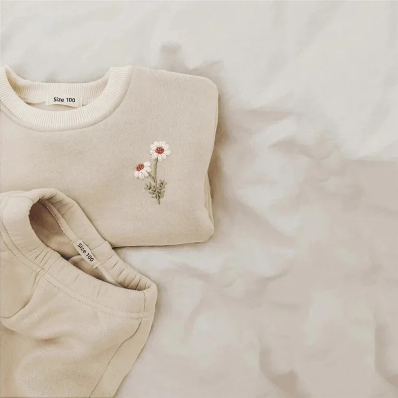 Embroidered fleece tracksuit set-2