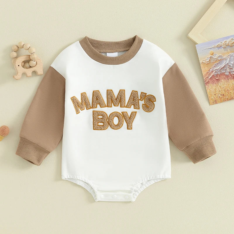 Sweatshirt with Romper Closure "Mama's Boy"-2
