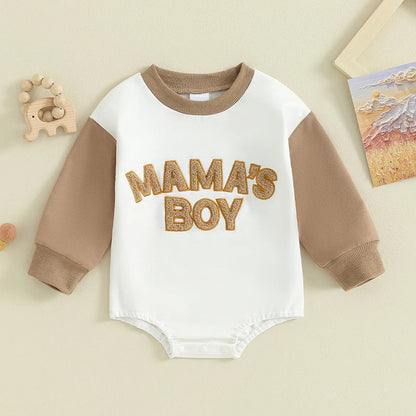 Sweatshirt with Romper Closure "Mama's Boy"-2