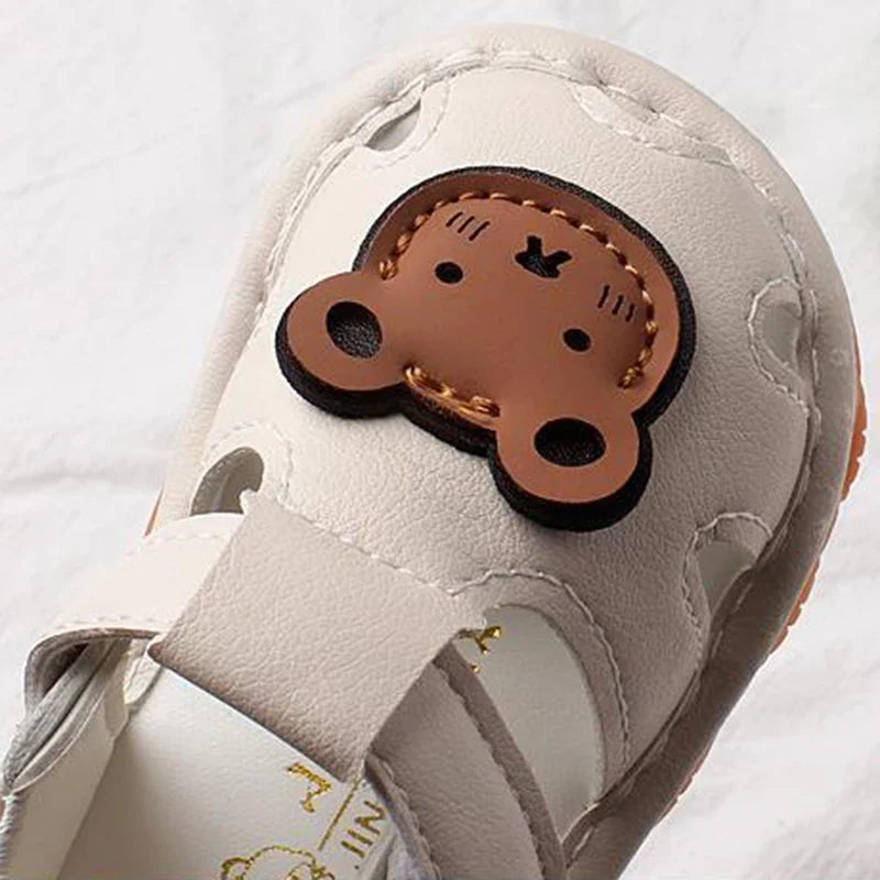 First Steps Sandals with Bear-4