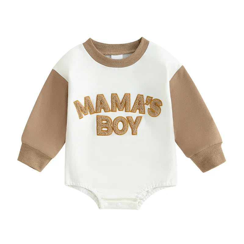 Sweatshirt with Romper Closure "Mama's Boy"-7