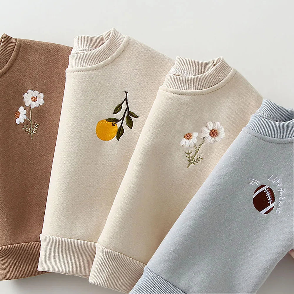 Embroidered fleece tracksuit set-0