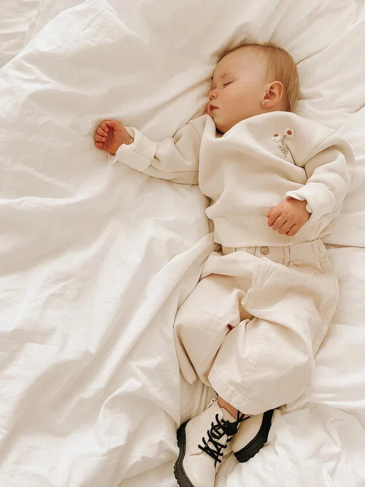 Embroidered fleece tracksuit set-1
