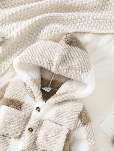 Hooded Romper with Buttons-1