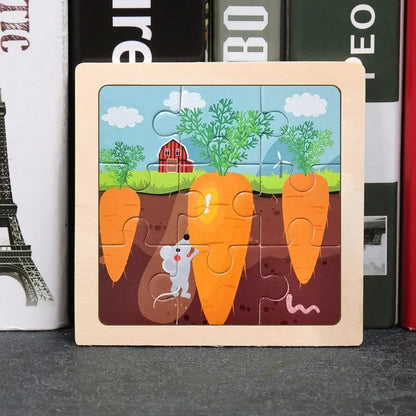 9pcs wooden toy jigsaw multivariant-24