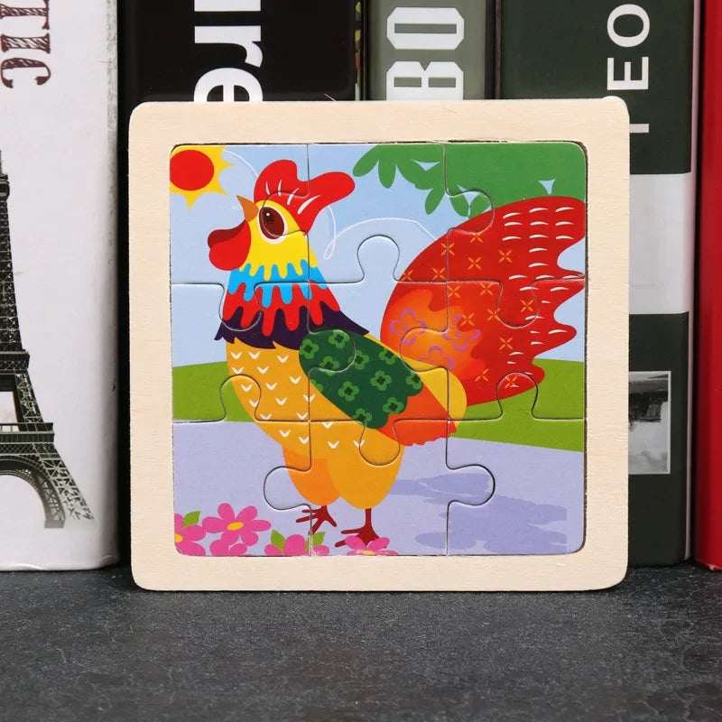 9pcs wooden toy jigsaw multivariant-12