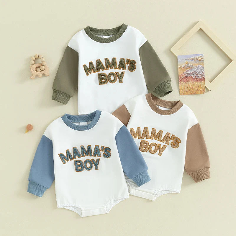 Sweatshirt with Romper Closure "Mama's Boy"-0