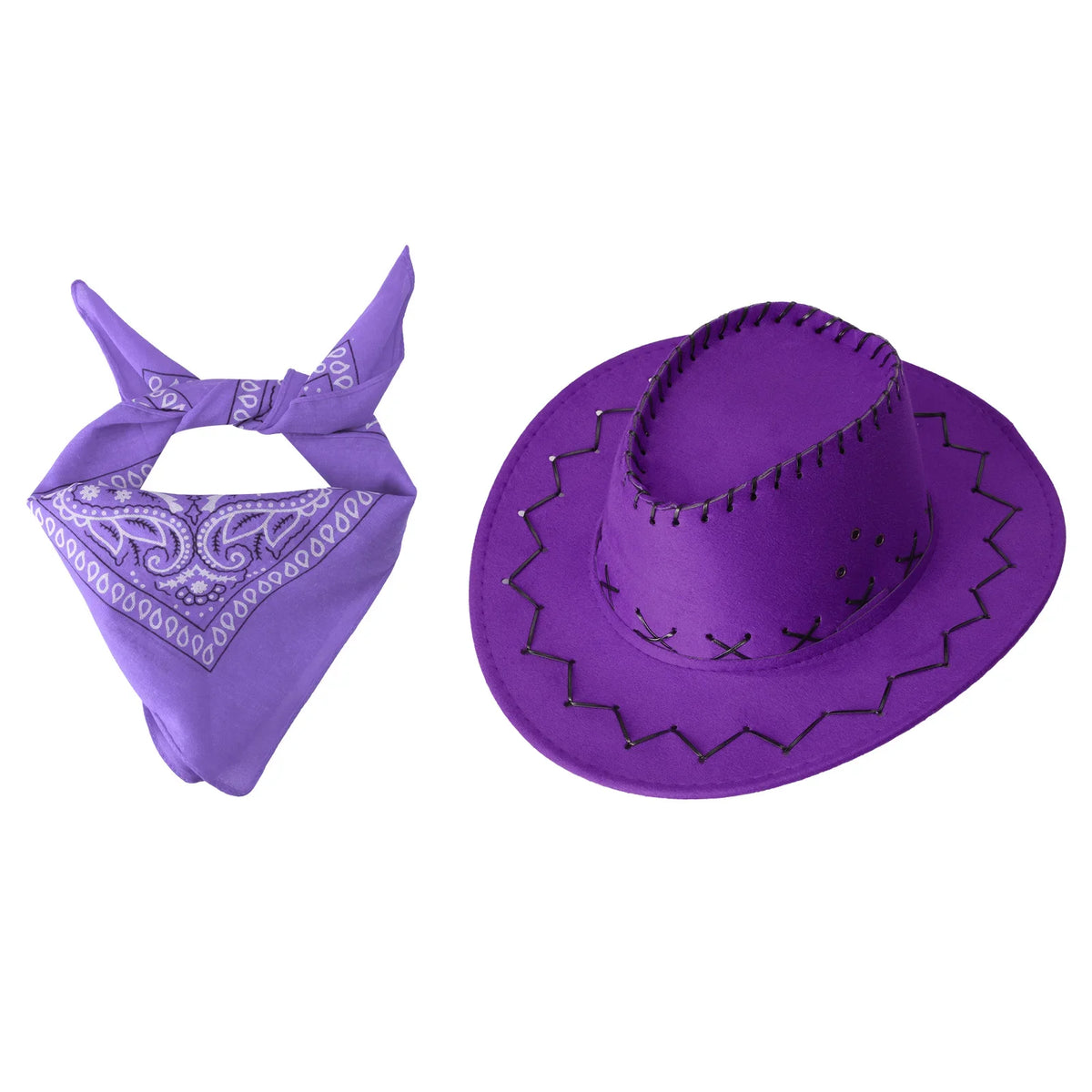2 pcs set Head scarf and Cowboy Hat-10
