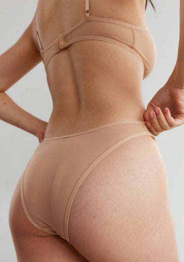 Sheer High Leg Bikini Panty Blush The Mesh Bare-1