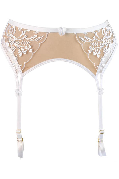 Sheer Mesh Garter Belt Axami Enigma White-2