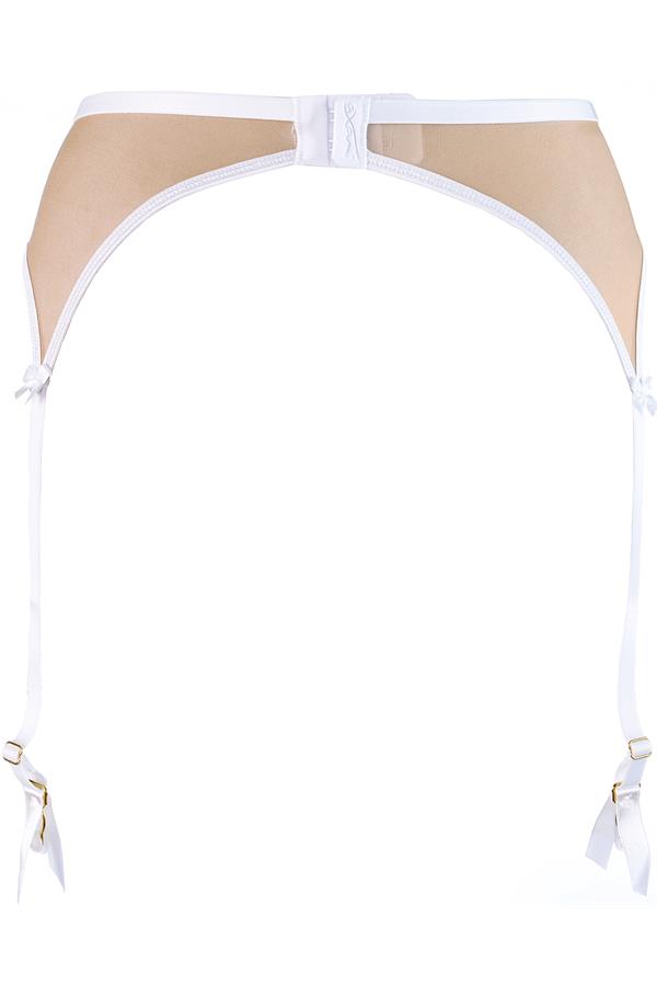 Sheer Mesh Garter Belt Axami Enigma White-3