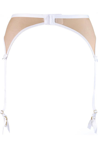 Sheer Mesh Garter Belt Axami Enigma White-3