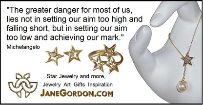 Star Earrings-Solid Stars-14K with black diamonds or semi-precious