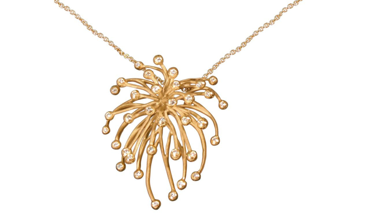 Superstar Necklace. Fireworks Pendant-Sterling Silver & diamonds with plate options