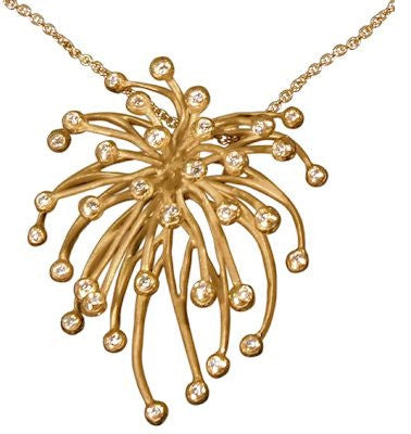 Superstar Necklace. Fireworks Pendant-Diamonds in 18K Gold: Life is a Celebration!