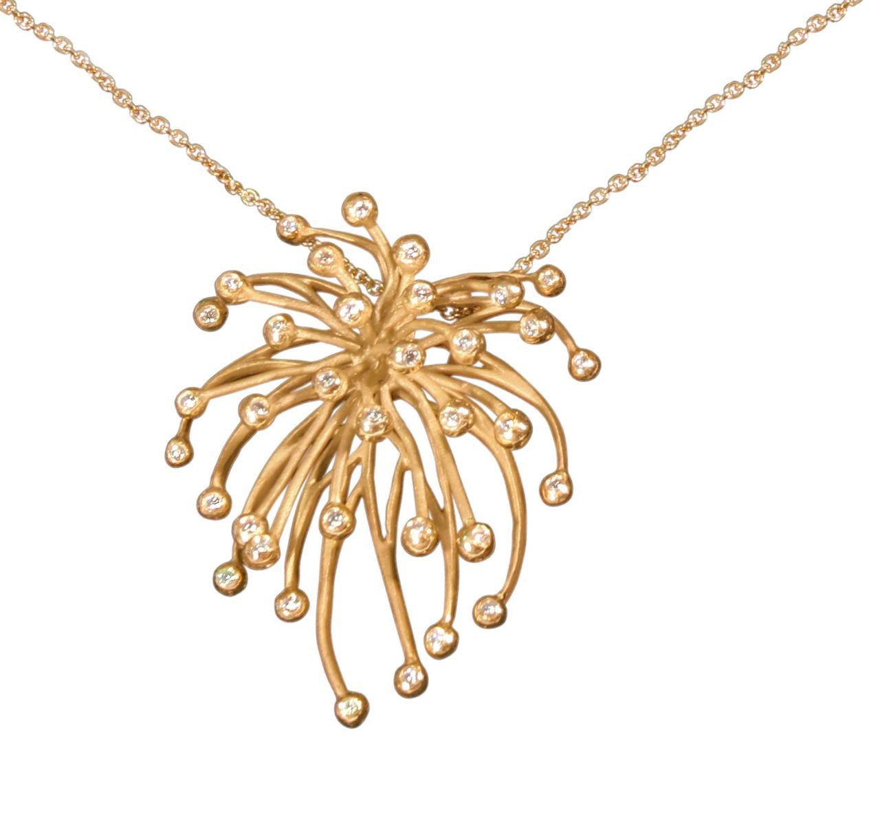 Superstar Necklace. Fireworks Pendant-Sterling Silver & diamonds with plate options