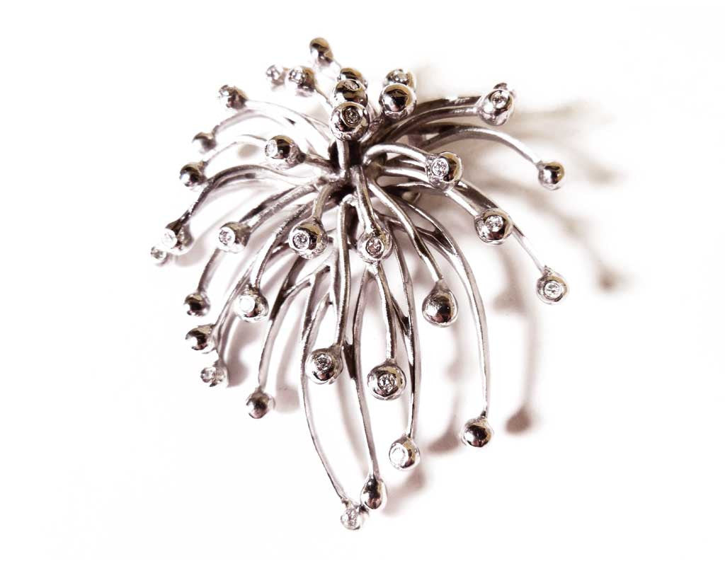 Superstar Necklace. Fireworks Pendant-Sterling Silver & diamonds with plate options