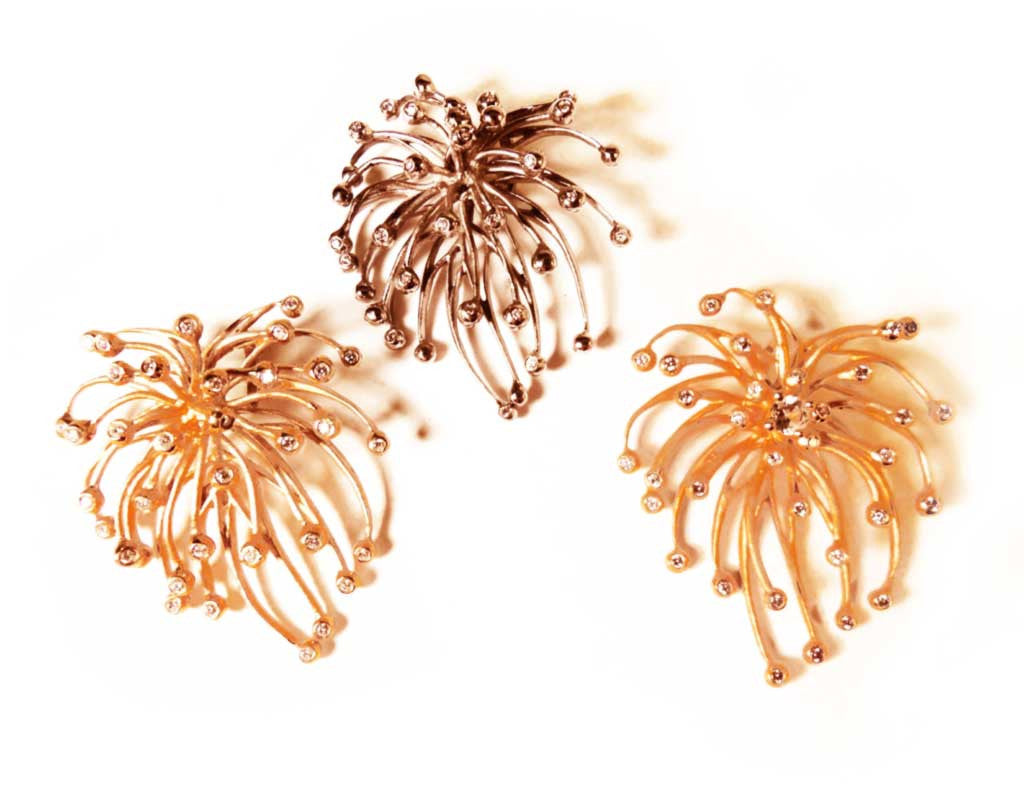 Superstar Necklace. Fireworks Pendant-Diamonds in 18K Gold: Life is a Celebration!