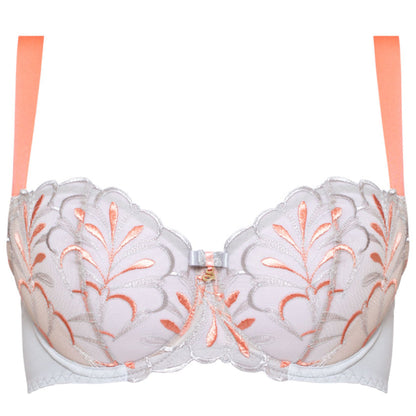 Sheer Mesh Embroidered Balconette Bra Sweet-2