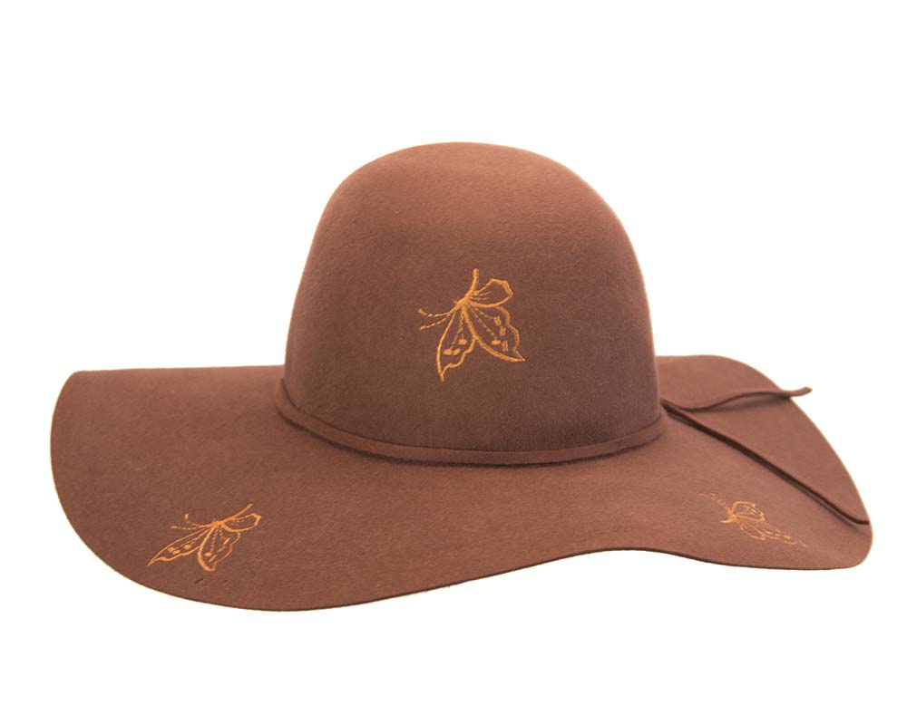Exclusive wide brim rabbit fur hat Made in Europe T105