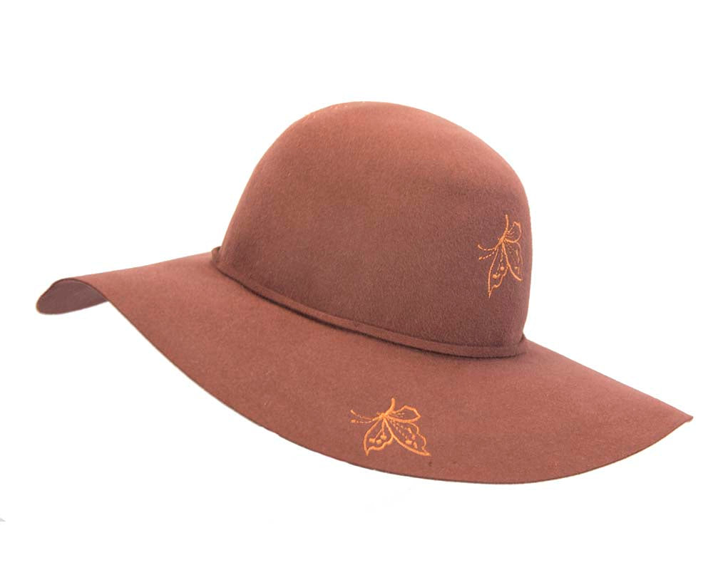 Exclusive wide brim rabbit fur hat Made in Europe T105