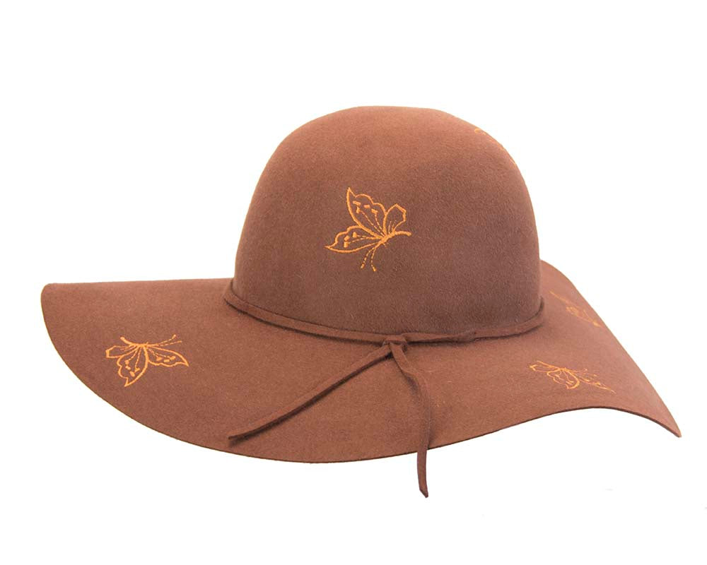 Exclusive wide brim rabbit fur hat Made in Europe T105