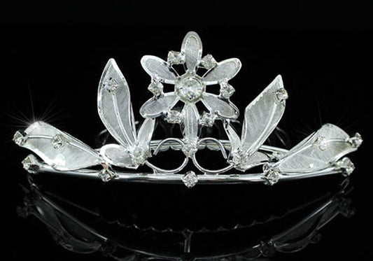 Bridal Flower Girl Crystal Silver Tiara Comb XT1074