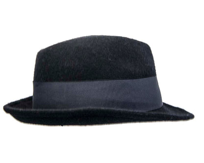 French navy mohair rabbit fur unisex fedora hat