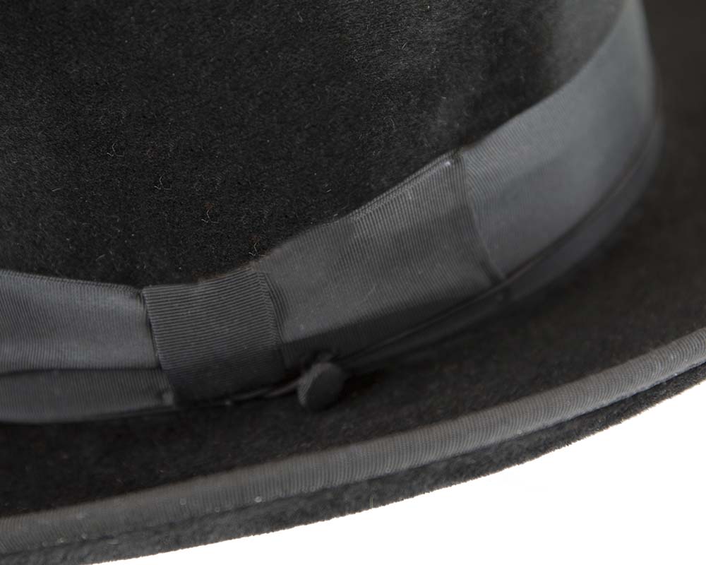 Black Jewish Hasidim rabbit fur fedora hat-4