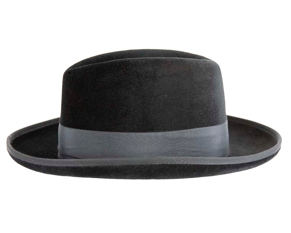 Black Jewish Hasidim rabbit fur fedora hat-1