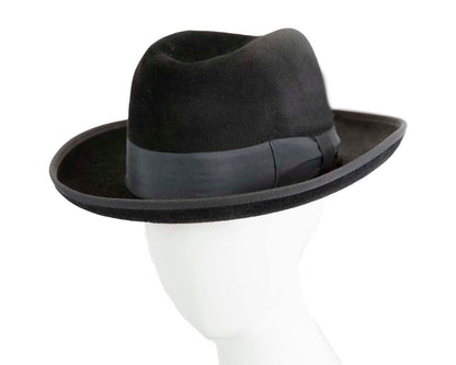 Black Jewish Hasidim rabbit fur fedora hat-0