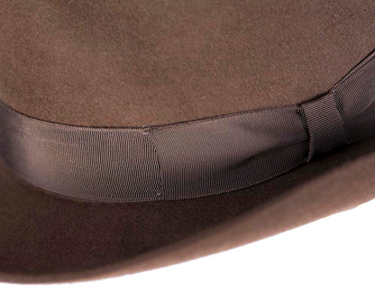 Brown unisex rabbit fur fedora hat T122