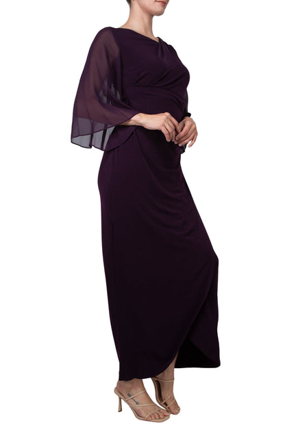 Connected Apparel Asymmetrical Floor Length Chiffon Dress-4