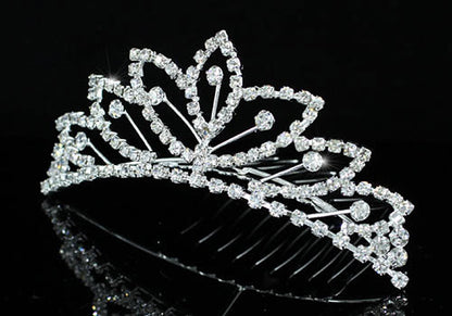 Bridal Wedding Sparkling Crystal Flower Girl Mini Tiara Comb XT1479