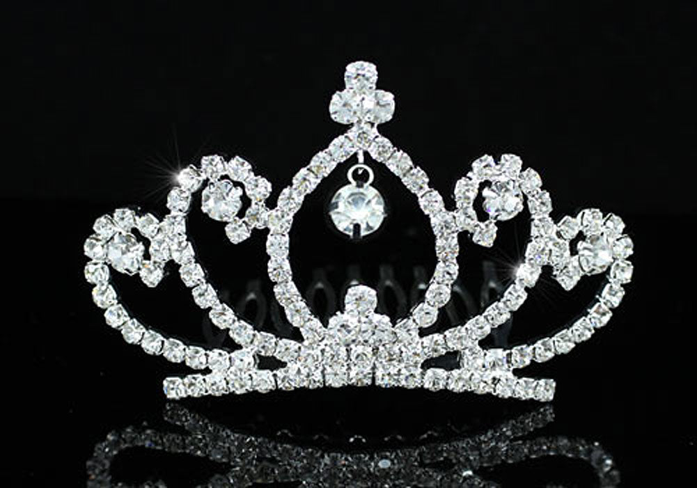 Bridal Wedding Flower Girl Mini Tiara Comb XT1483
