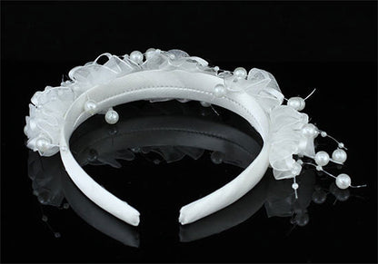 Bridal Flower Girl White Fabric Headband Tiara XT1643