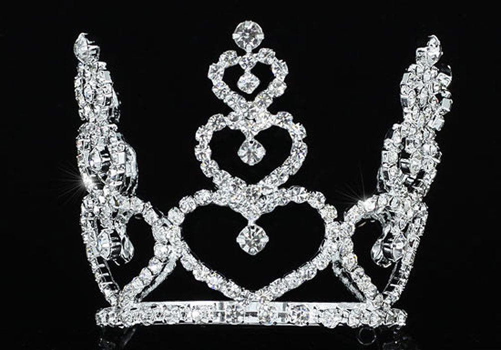 Bridal Heart Bride / Flower Girl Rhinestone Full Circle Round Mini Tiara Crown XT1708
