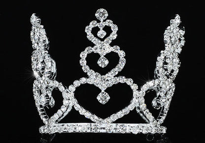 Bridal Heart Bride / Flower Girl Rhinestone Full Circle Round Mini Tiara Crown XT1708